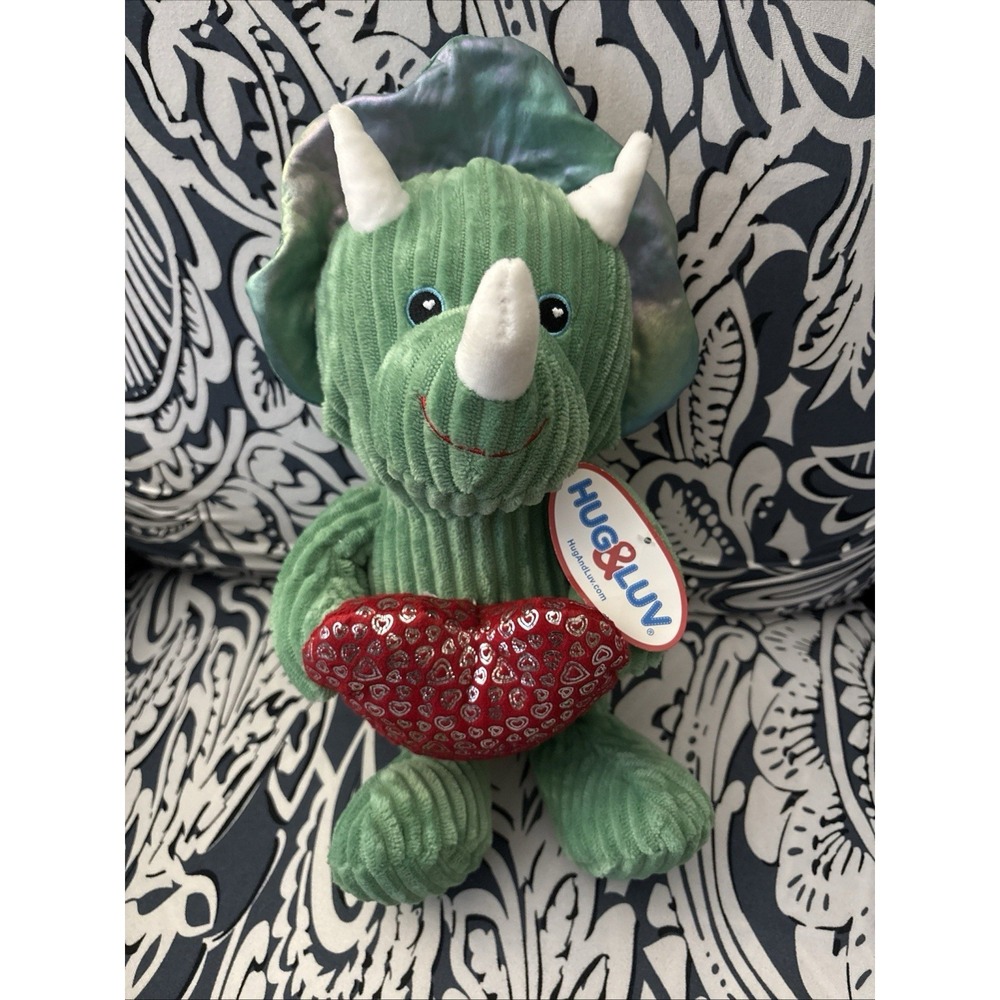 Hug & Luv green rhinoceros plush 16" stuffed animal